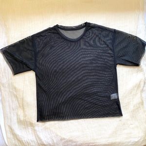 Sheer Transparent Black Boxy Tee